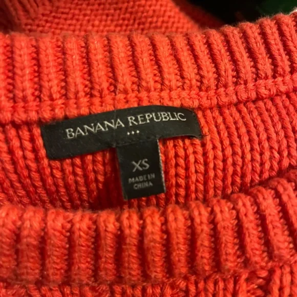 Banana Republic Orange Knit Sweater XS - Picture 3 of 5